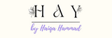 Logo with 'HAY by Haifa Hammaid' text on a white background